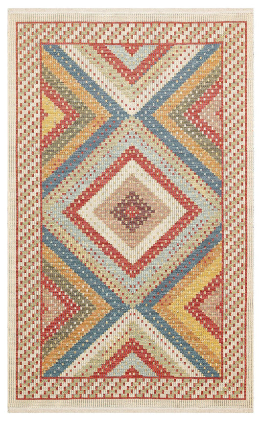 NOMAD 10 RED Yıkanabilir, Çift Taraflı Kullanıma Uygun Yumuşak Tuşeli Otantik Kilim - HALI VAGONU