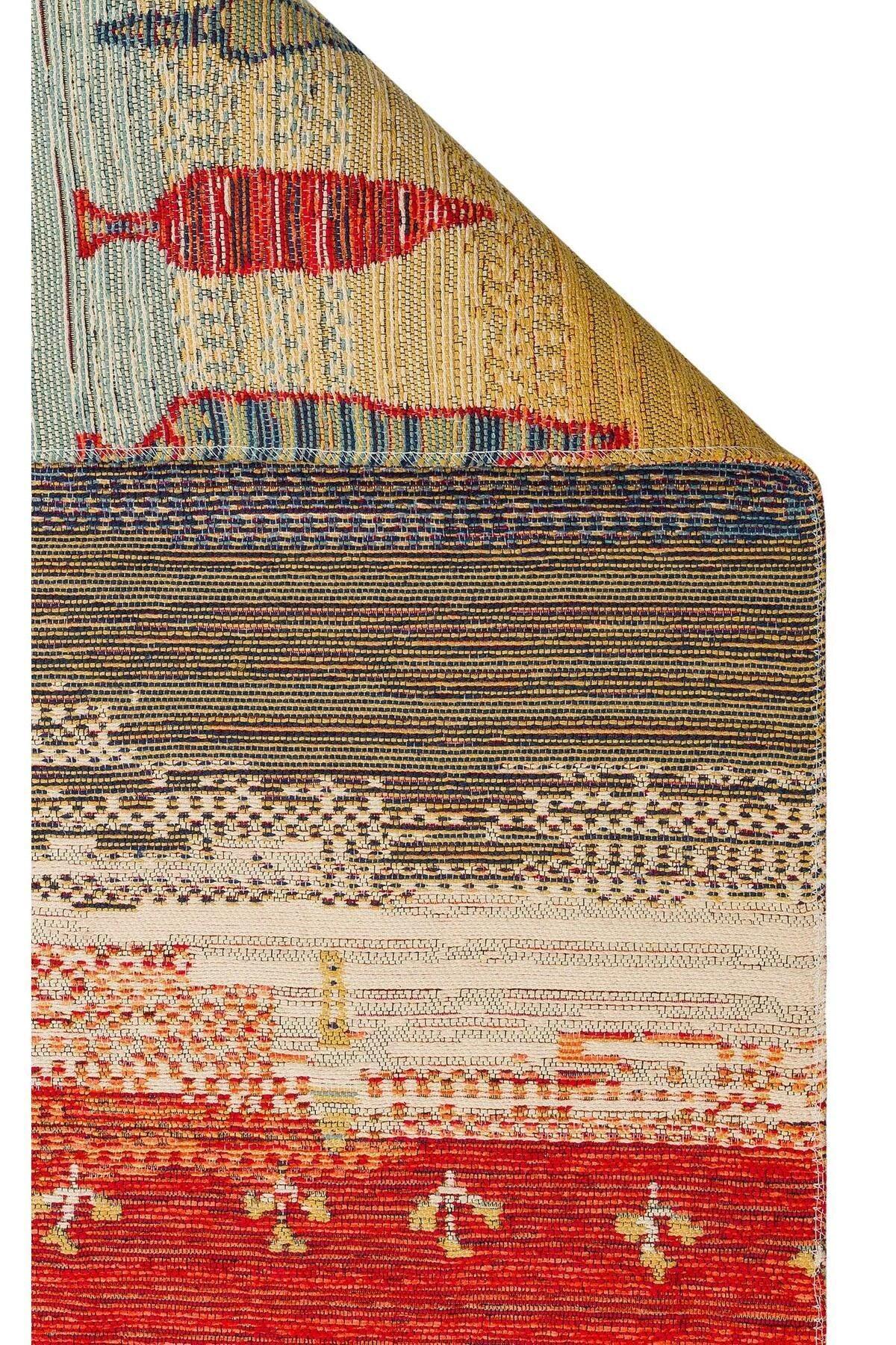 NOMAD NMD 12 TERRA Yıkanabilir, Çift Taraflı Kullanıma Uygun Yumuşak Tuşeli Otantik Kilim - HALI VAGONU