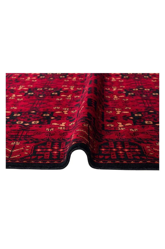 NOSTALJI 952 RED Afgan / Yağcıbedir Desenli El Emeği ile Özel Tezgahlarda Üretilen Tensel Uşak Halı - HALI VAGONU