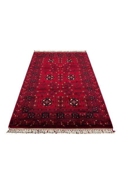 NOSTALJI 959 RED Afgan/Yağcıbedir Desenli El Emeği ile Özel Tezgahlarda Üretilen Bambu Uşak Halısı - HALI VAGONU