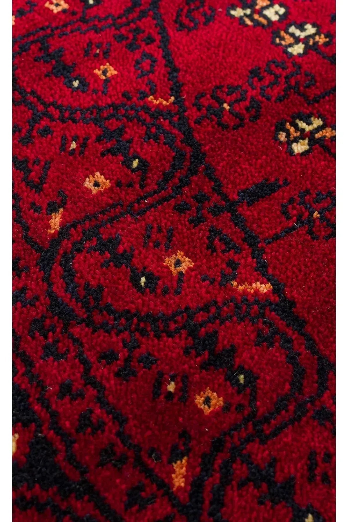 NOSTALJI 959 RED Q Afgan/Yağcıbedir Desenli El Emeği Özel Tezgahlarda Üretilen Modern Uşak Halısı - HALI VAGONU