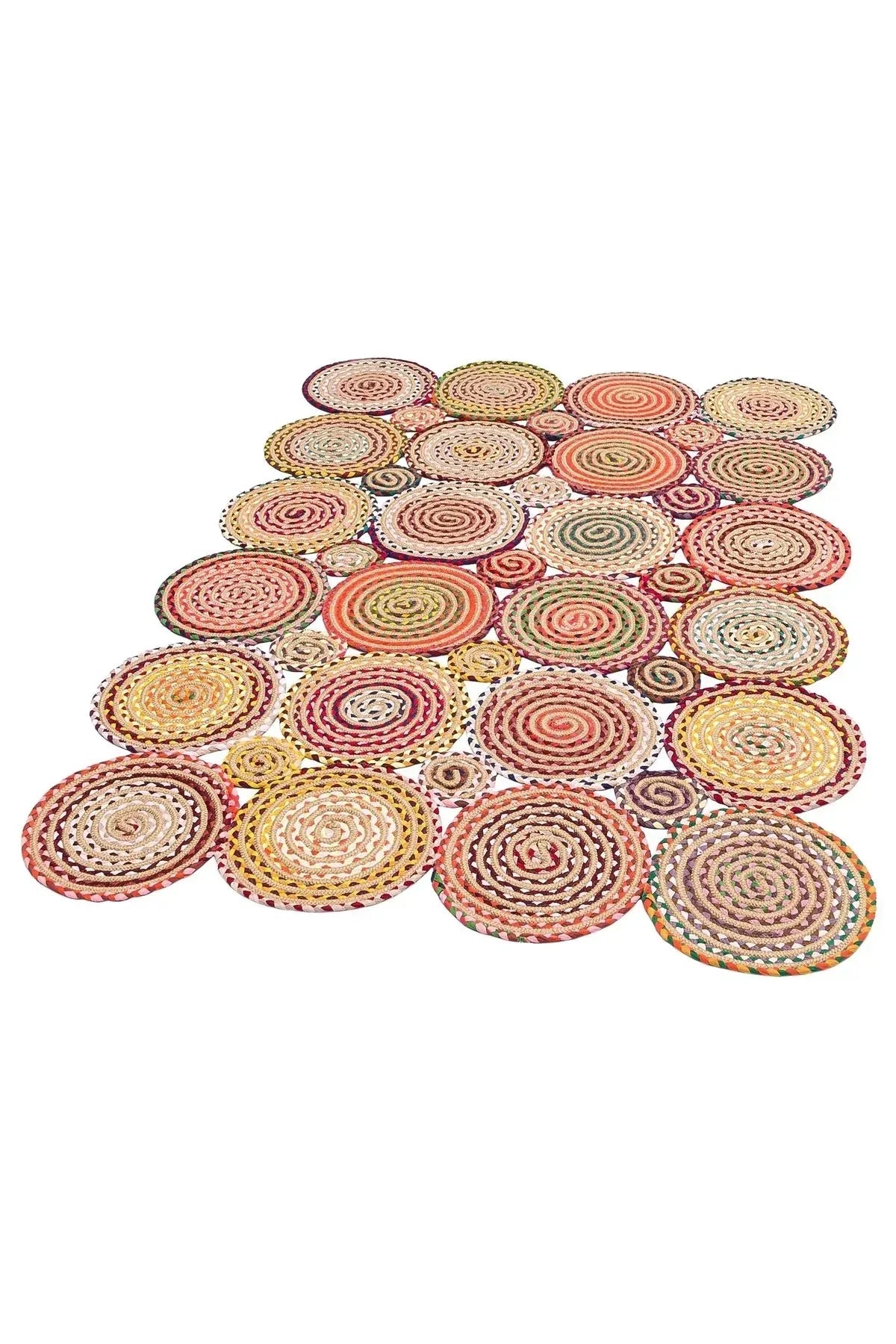 Patna Ptn 01 Multy Mix Jüt Hasır Görünümlü Hav Toz Vermez Dekoratif Örgü Halı - HALI VAGONU
