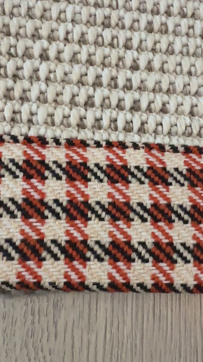 Himalaya 664 Krem Kumaş Bordürlü Sisal Halı - Ayazma06 Bordür - HVHB41