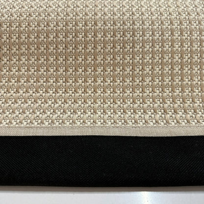 Siyah Krem Çift Kumaş Çerçeveli Krem Sisal Halı - El Yapımı, Dayanıklı, Modern Tasarım - HVSB08 - HALI VAGONU