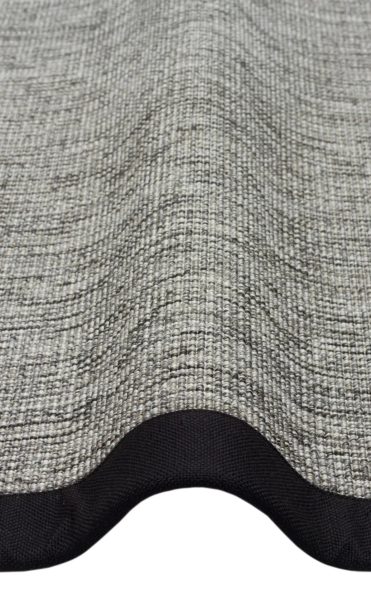 Siyah Kumaş Bordürlü Gri Sisal Halı - El Yapımı, Dayanıklı, Modern Tasarım - ZHR_2705_Grey_BRD_Black - HALI VAGONU
