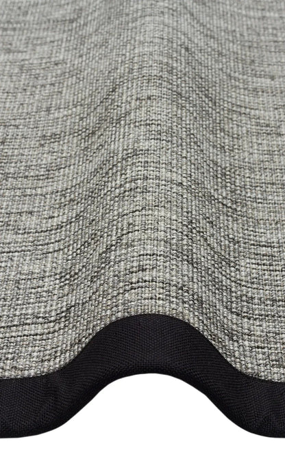 Siyah Kumaş Bordürlü Gri Sisal Halı - El Yapımı, Dayanıklı, Modern Tasarım - ZHR_2705_Grey_BRD_Black - HALI VAGONU