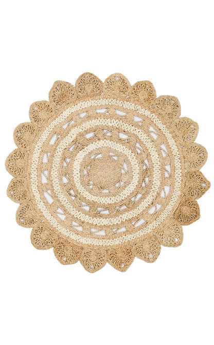 SOLO CA - 105 Natural White XW Yuvarlak veya Oval El Dokuma Naturel Jüt Hasır Halı - HALI VAGONU