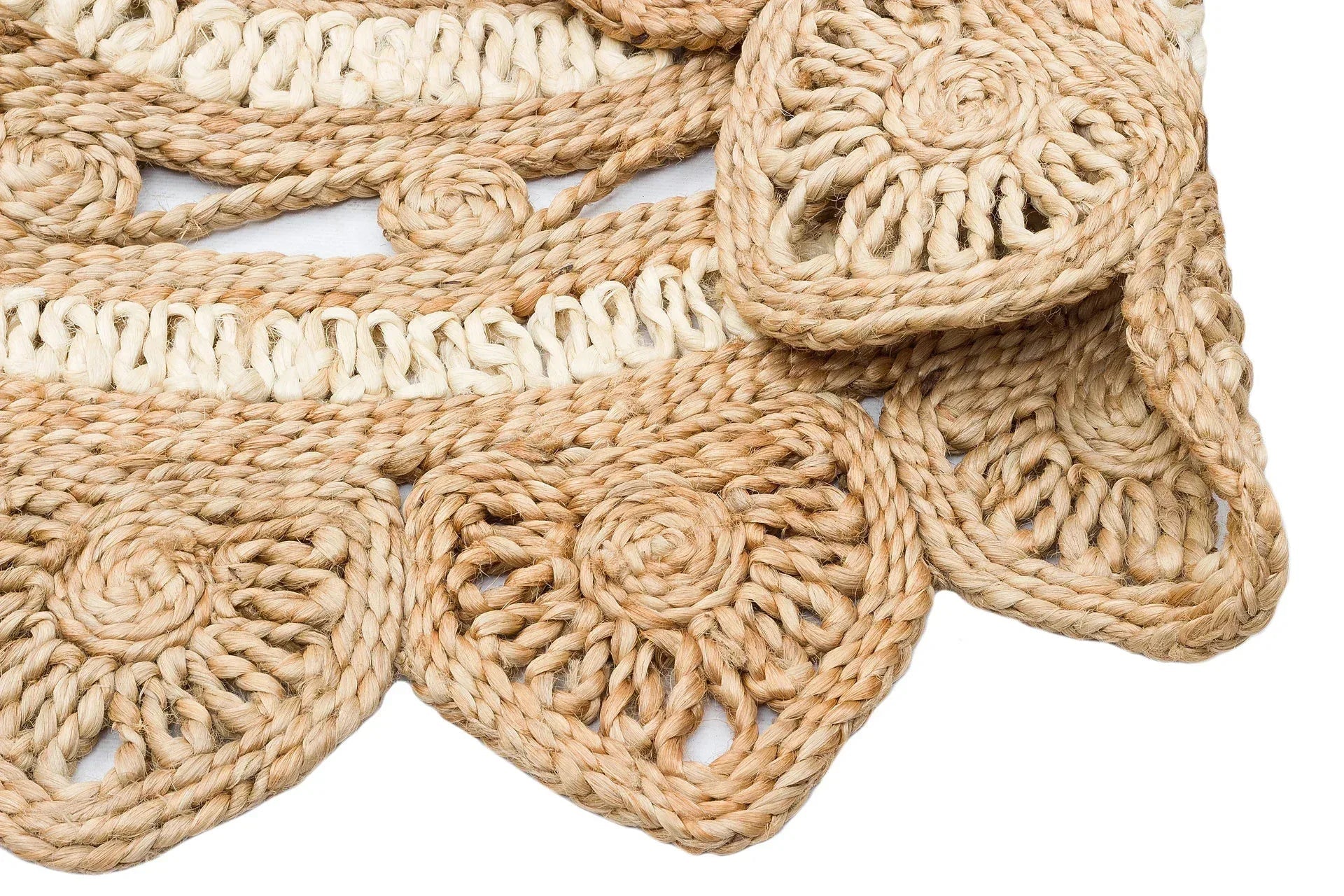 SOLO CA - 105 Natural White XW Yuvarlak veya Oval El Dokuma Naturel Jüt Hasır Halı - HALI VAGONU