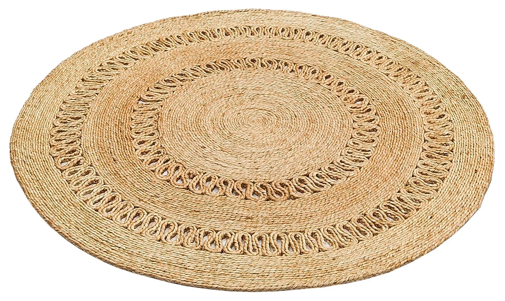 SOLO CA - 112 Natural XW Yuvarlak veya Oval El Dokuma Naturel Jüt Hasır Halı - HALI VAGONU