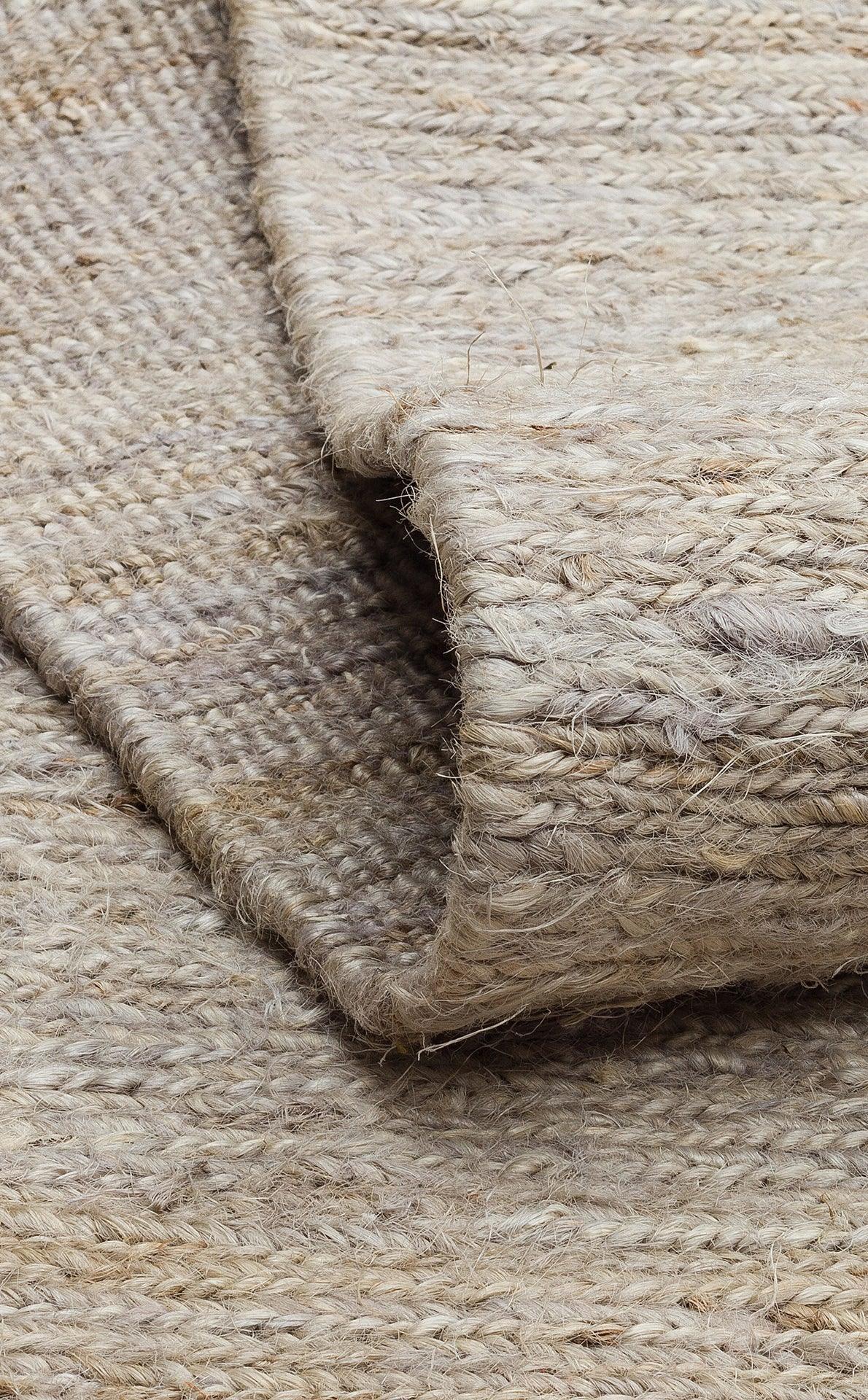 Soumak SMK Plain Grey Örgülü Naturel Kendir Halı - HALI VAGONU