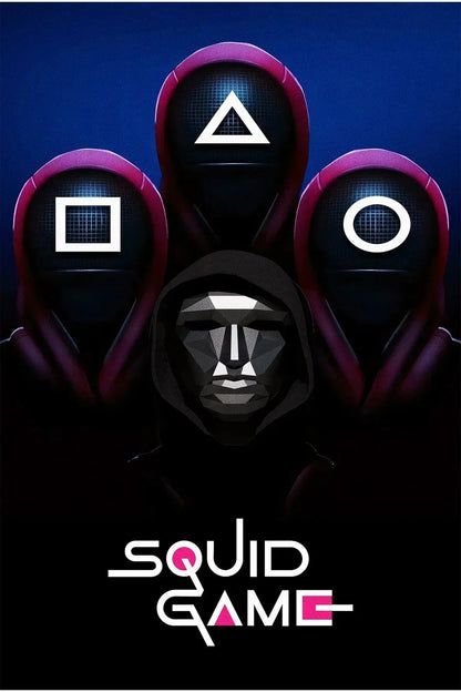 Squid Game Temalı Canlı Pembe Tonlarında Dokuma Taban Salon Halısı Çocuk Halısı Halı Vagonu 260 - HALI VAGONU