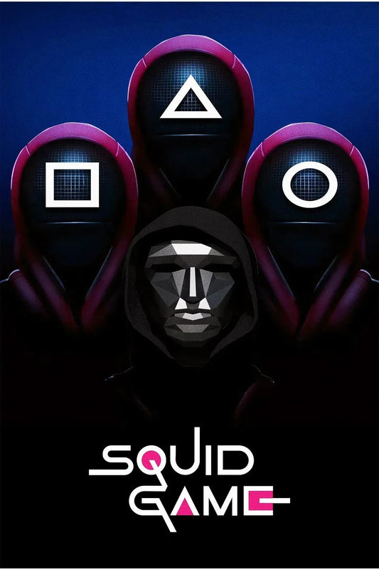 Squid Game Temalı Canlı Pembe Tonlarında Dokuma Taban Salon Halısı Çocuk Halısı Halı Vagonu 260 - HALI VAGONU