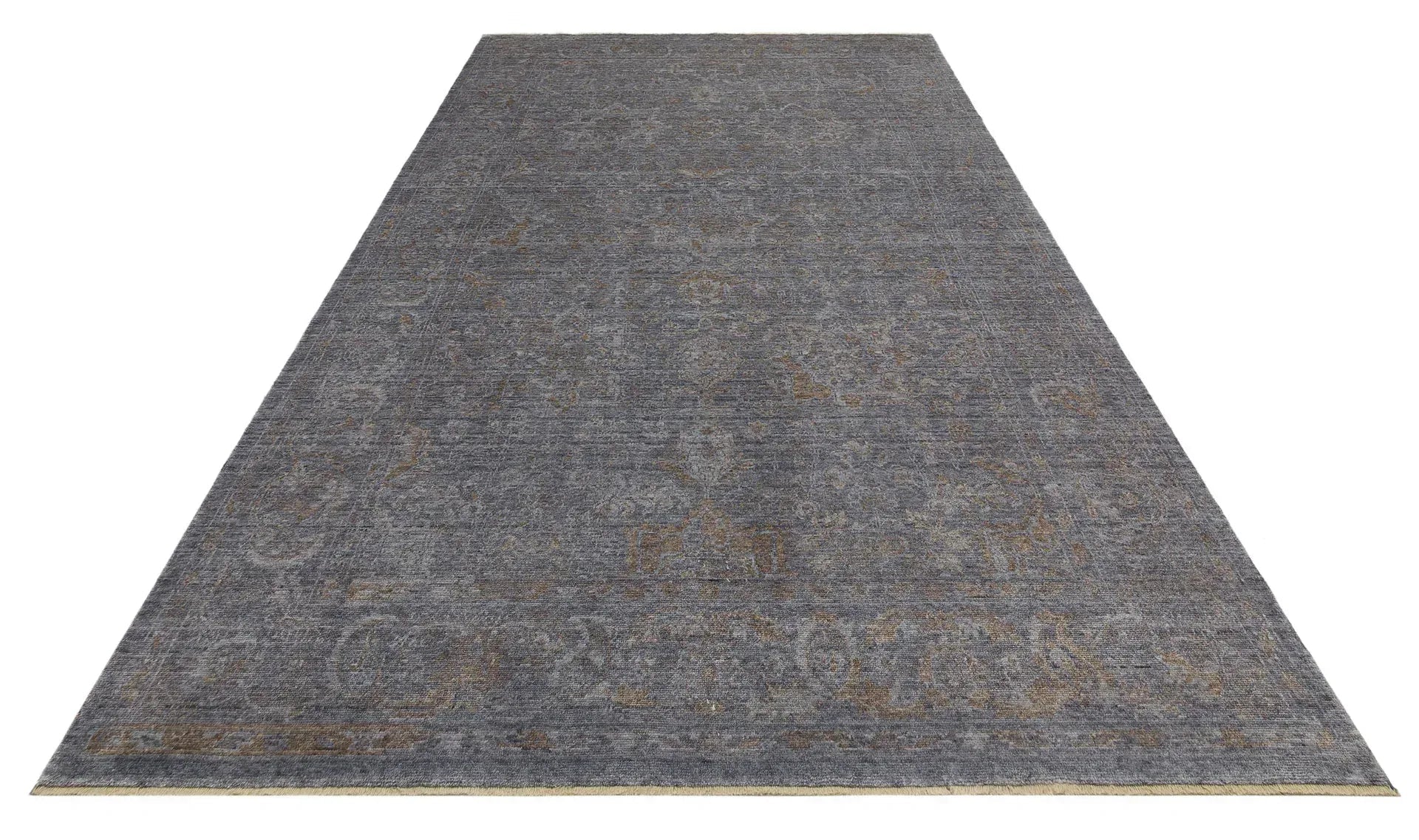 TAFTAN TF 02 DARK GREY BRONZE Pakistan Overdyed Tarzı Özel Hav Vermeyen ve El Emeği ile Özel Tezgahlarda Üretilen Uşak Halısı - HALI VAGONU