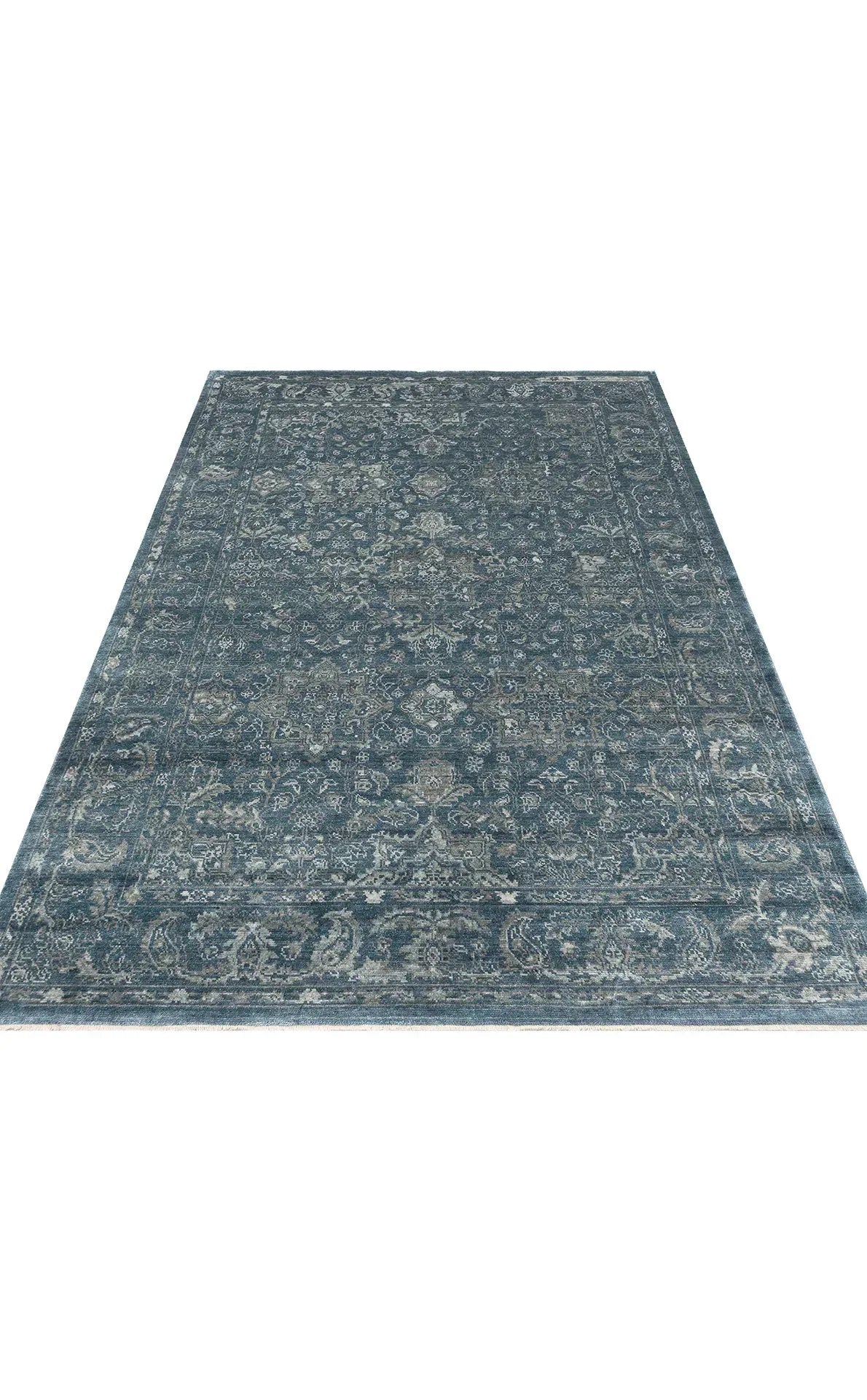 TAFTAN TF 02 NAVY Pakistan Overdyed Tarzı Özel Hav Vermeyen ve El Emeği ile Özel Tezgahlarda Üretilen Uşak Halısı - HALI VAGONU