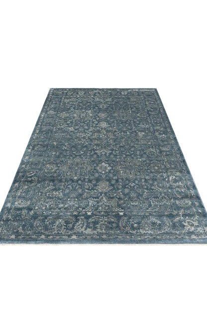 TAFTAN TF 02 NAVY Pakistan Overdyed Tarzı Özel Hav Vermeyen ve El Emeği ile Özel Tezgahlarda Üretilen Uşak Halısı - HALI VAGONU