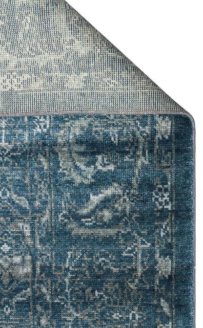 TAFTAN TF 02 NAVY Pakistan Overdyed Tarzı Özel Hav Vermeyen ve El Emeği ile Özel Tezgahlarda Üretilen Uşak Halısı - HALI VAGONU