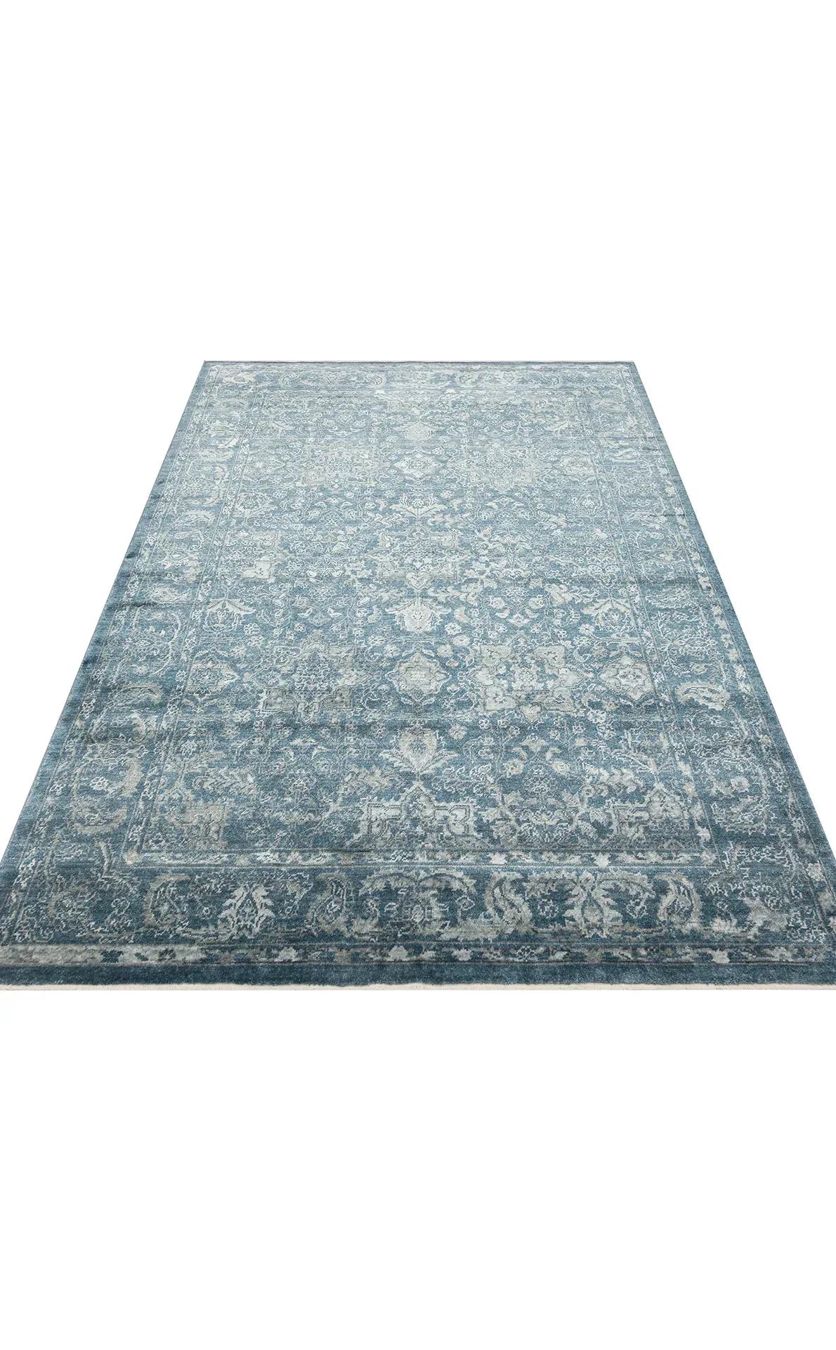 TAFTAN TF 02 NAVY Pakistan Overdyed Tarzı Özel Hav Vermeyen ve El Emeği ile Özel Tezgahlarda Üretilen Uşak Halısı - HALI VAGONU