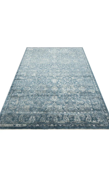 TAFTAN TF 02 NAVY Pakistan Overdyed Tarzı Özel Hav Vermeyen ve El Emeği ile Özel Tezgahlarda Üretilen Uşak Halısı - HALI VAGONU