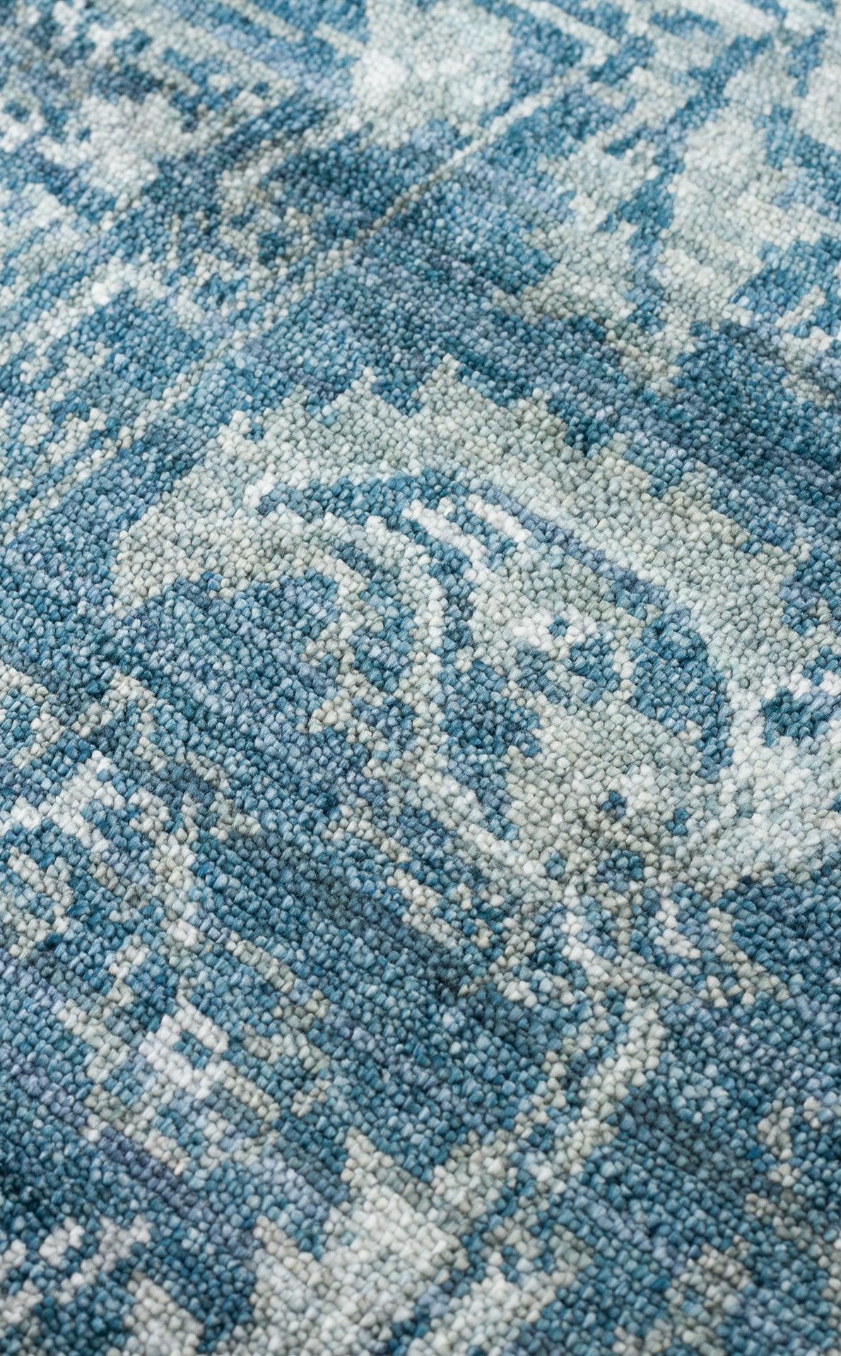 TAFTAN TF 02 NAVY Pakistan Overdyed Tarzı Özel Hav Vermeyen ve El Emeği ile Özel Tezgahlarda Üretilen Uşak Halısı - HALI VAGONU