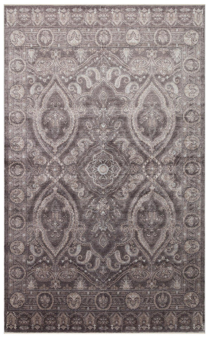 TAFTAN TF 03 SMOKE GREY Pakistan Overdyed Tarzı Özel Hav Vermeyen ve El Emeği ile Özel Tezgahlarda Üretilen Uşak Halısı - HALI VAGONU