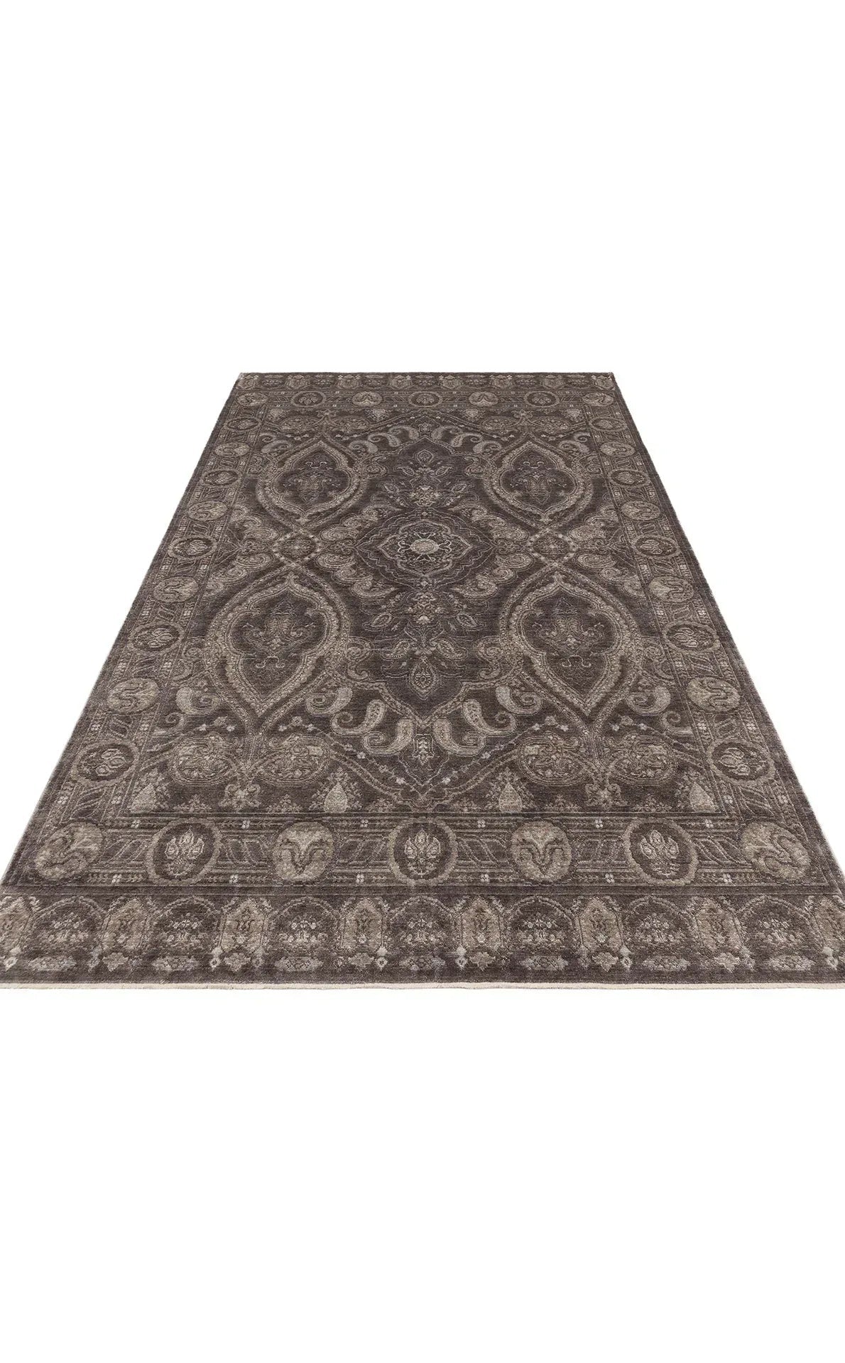 TAFTAN TF 03 SMOKE GREY Pakistan Overdyed Tarzı Özel Hav Vermeyen ve El Emeği ile Özel Tezgahlarda Üretilen Uşak Halısı - HALI VAGONU