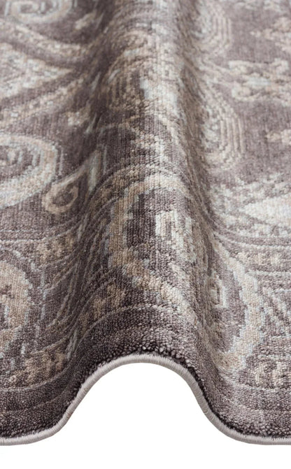 TAFTAN TF 03 SMOKE GREY Pakistan Overdyed Tarzı Özel Hav Vermeyen ve El Emeği ile Özel Tezgahlarda Üretilen Uşak Halısı - HALI VAGONU