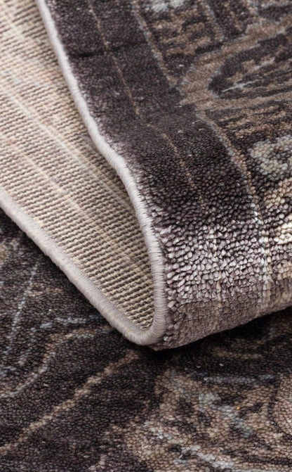 TAFTAN TF 03 SMOKE GREY Pakistan Overdyed Tarzı Özel Hav Vermeyen ve El Emeği ile Özel Tezgahlarda Üretilen Uşak Halısı - HALI VAGONU