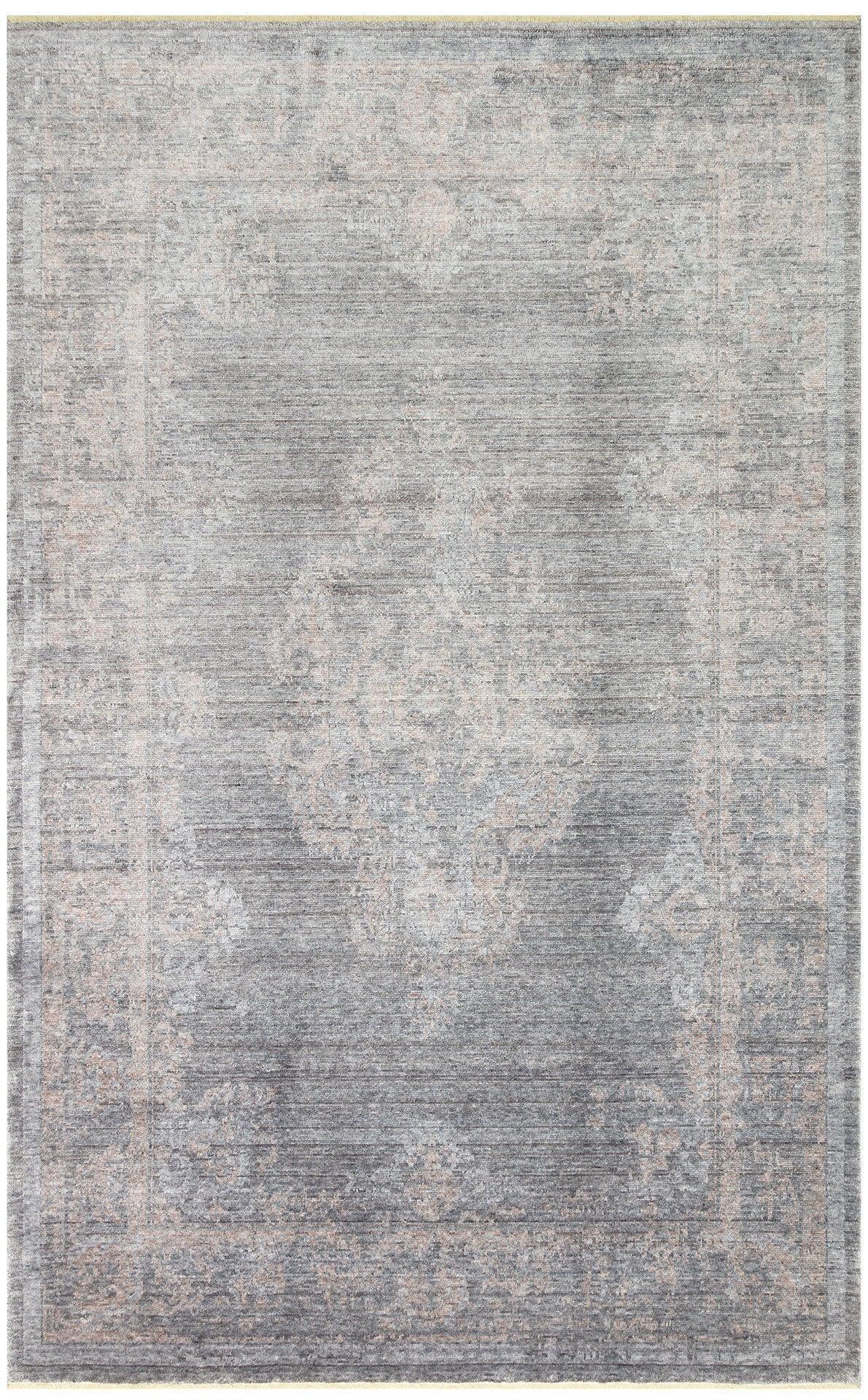 TAFTAN TF 04 DARK GREY BRONZE Pakistan Overdyed Tarzı Özel Hav Vermeyen ve El Emeği ile Özel Tezgahlarda Üretilen Uşak Halısı - HALI VAGONU