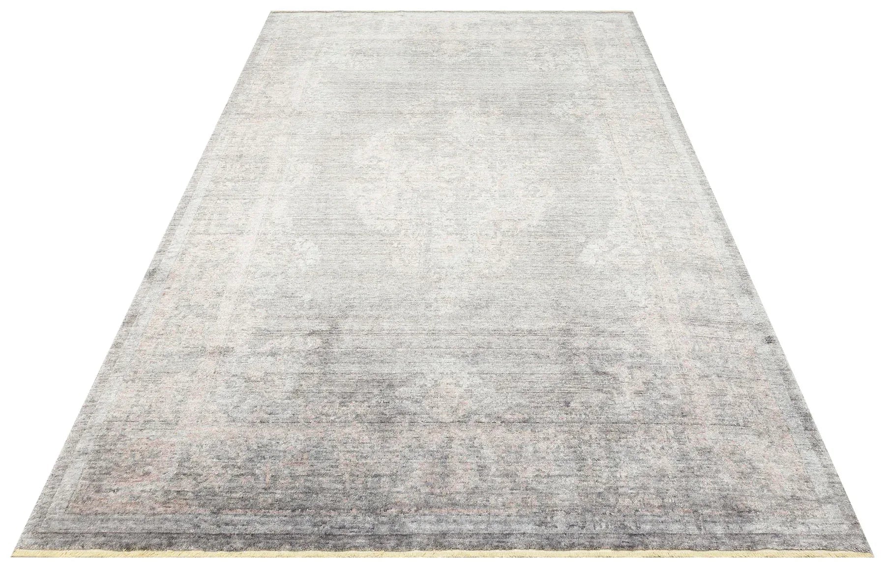 TAFTAN TF 04 DARK GREY BRONZE Pakistan Overdyed Tarzı Özel Hav Vermeyen ve El Emeği ile Özel Tezgahlarda Üretilen Uşak Halısı - HALI VAGONU