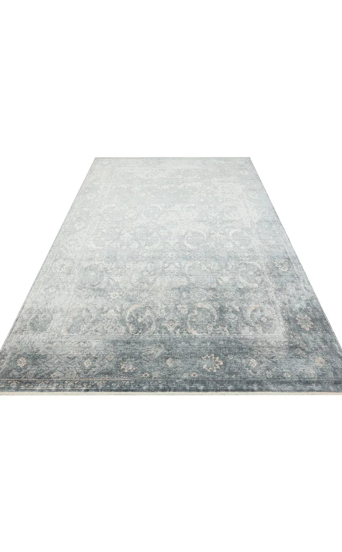 TAFTAN TF 06 SKY VİZON Pakistan Overdyed Tarzı Özel Hav Vermeyen ve El Emeği ile Özel Tezgahlarda Üretilen Uşak Halısı - HALI VAGONU