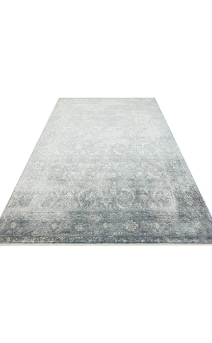 TAFTAN TF 06 SKY VİZON Pakistan Overdyed Tarzı Özel Hav Vermeyen ve El Emeği ile Özel Tezgahlarda Üretilen Uşak Halısı - HALI VAGONU