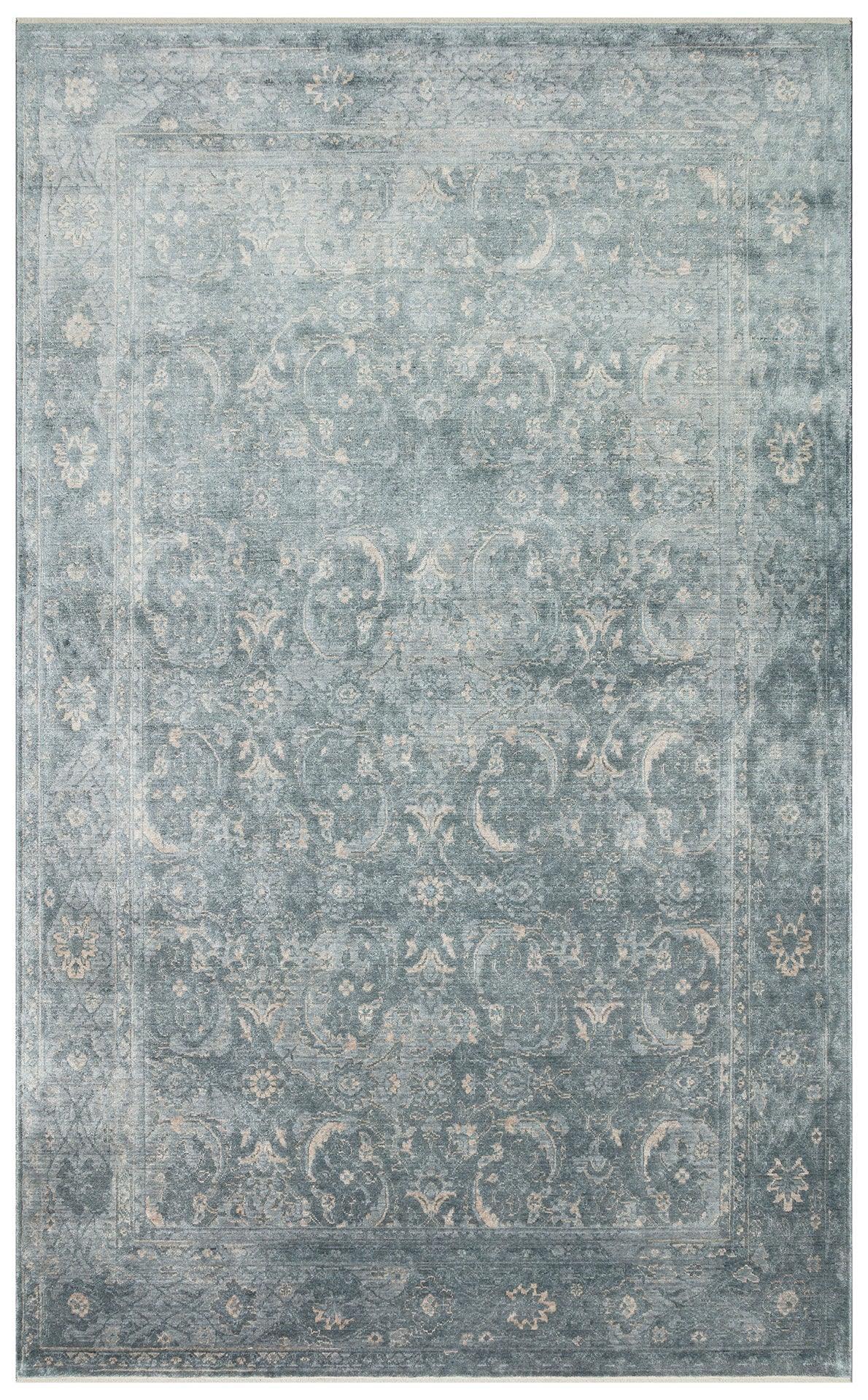 TAFTAN TF 06 SKY VİZON Pakistan Overdyed Tarzı Özel Hav Vermeyen ve El Emeği ile Özel Tezgahlarda Üretilen Uşak Halısı - HALI VAGONU