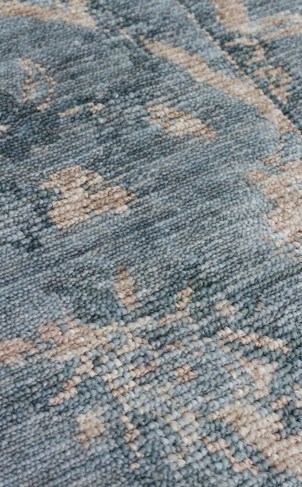 TAFTAN TF 07 SKY VİZON Pakistan Overdyed Tarzı Özel Hav Vermeyen ve El Emeği ile Özel Tezgahlarda Üretilen Uşak Halısı - HALI VAGONU