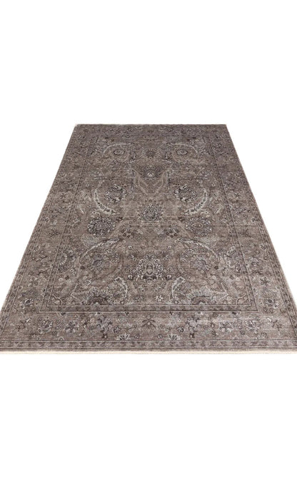 TAFTAN TF 07 SMOKE GREY Pakistan Overdyed Tarzı Özel Hav Vermeyen ve El Emeği ile Özel Tezgahlarda Üretilen Uşak Halısı - HALI VAGONU