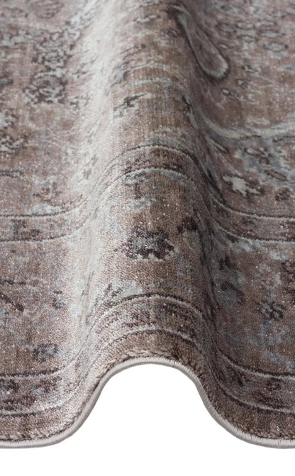 TAFTAN TF 07 SMOKE GREY Pakistan Overdyed Tarzı Özel Hav Vermeyen ve El Emeği ile Özel Tezgahlarda Üretilen Uşak Halısı - HALI VAGONU