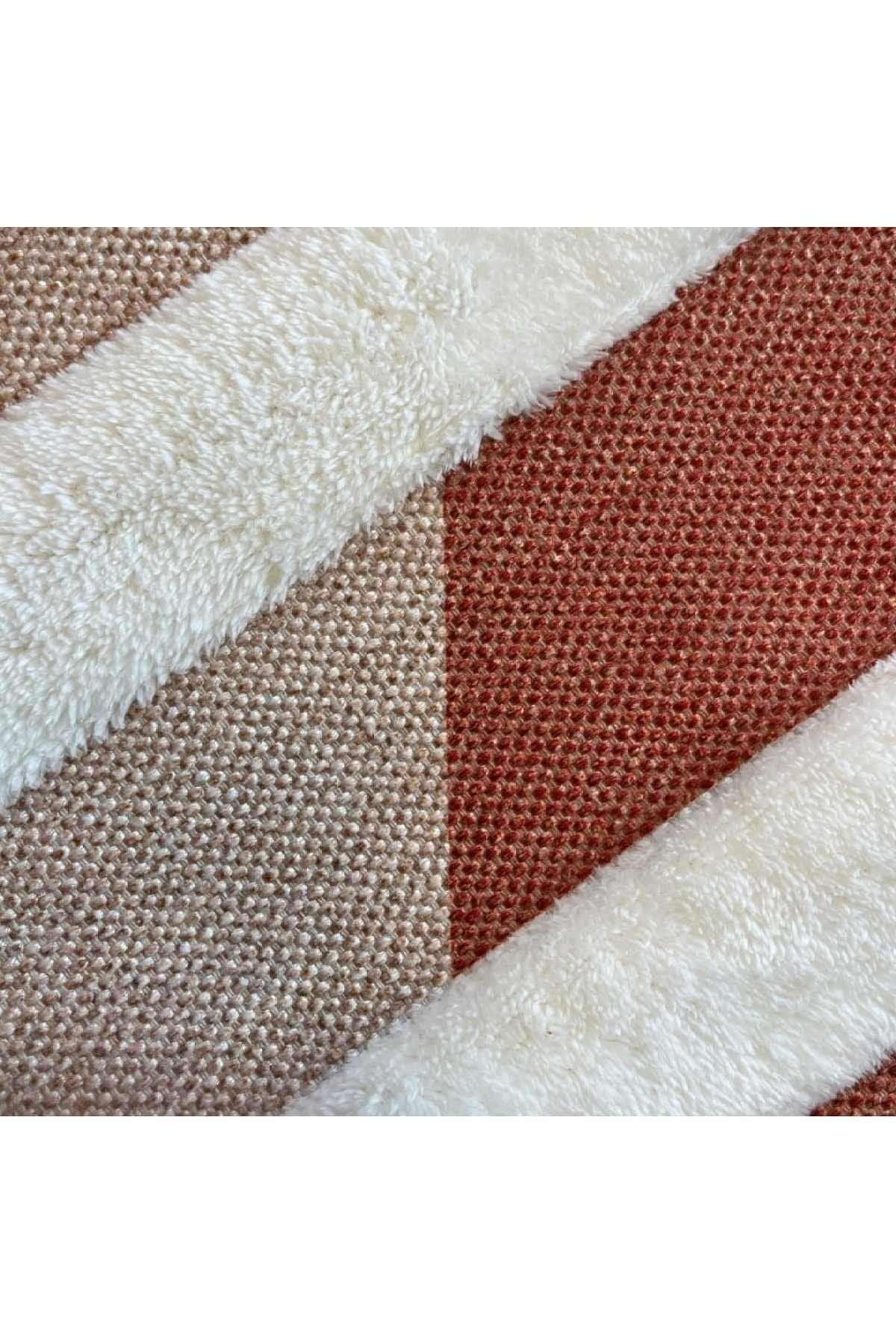 Tafting Kilim Serisi Üzeri Peluşlu Dokuma Taban Dekoratif Kilim - HALI VAGONU