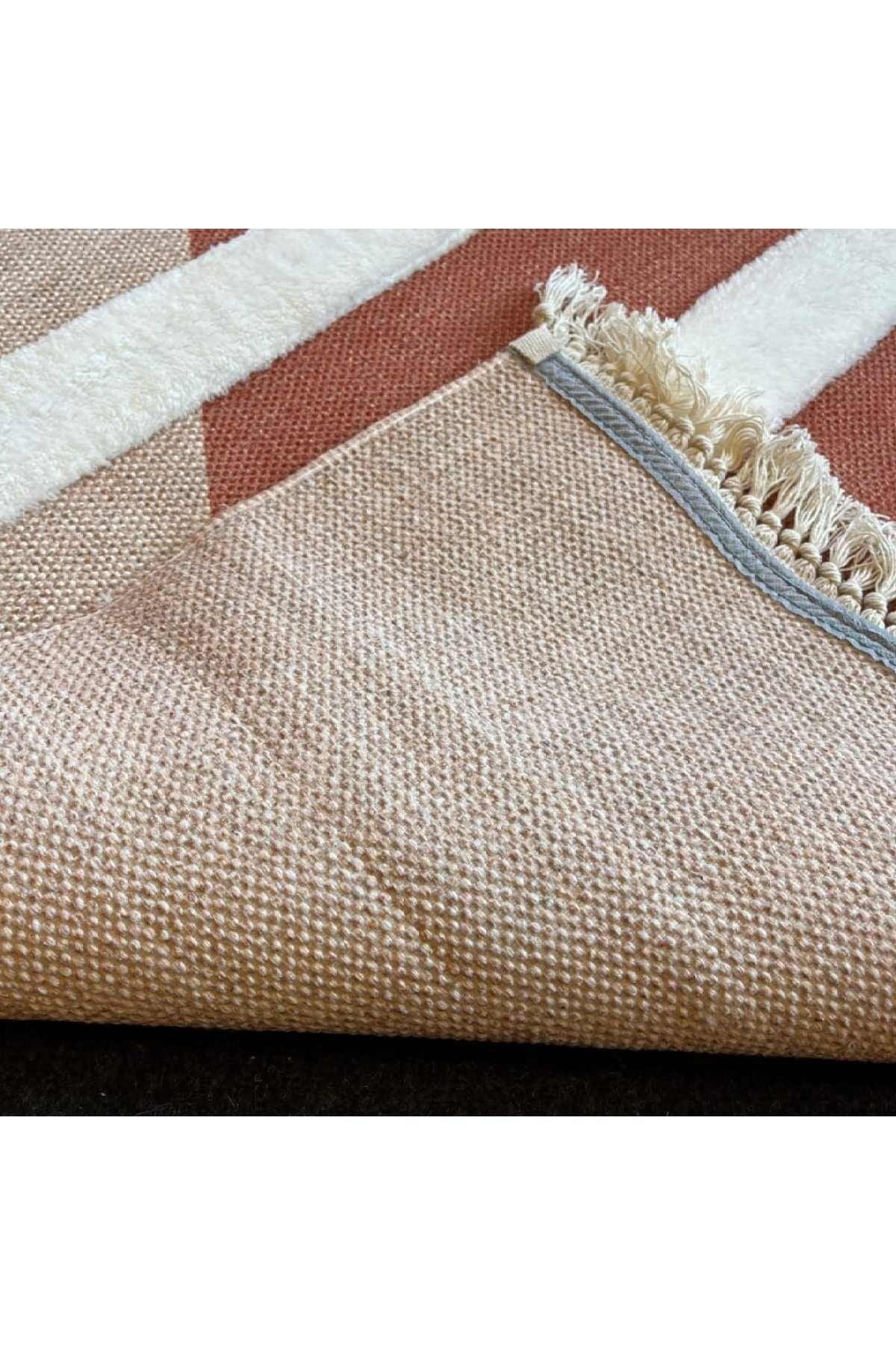 Tafting Kilim Serisi Üzeri Peluşlu Dokuma Taban Dekoratif Kilim - HALI VAGONU
