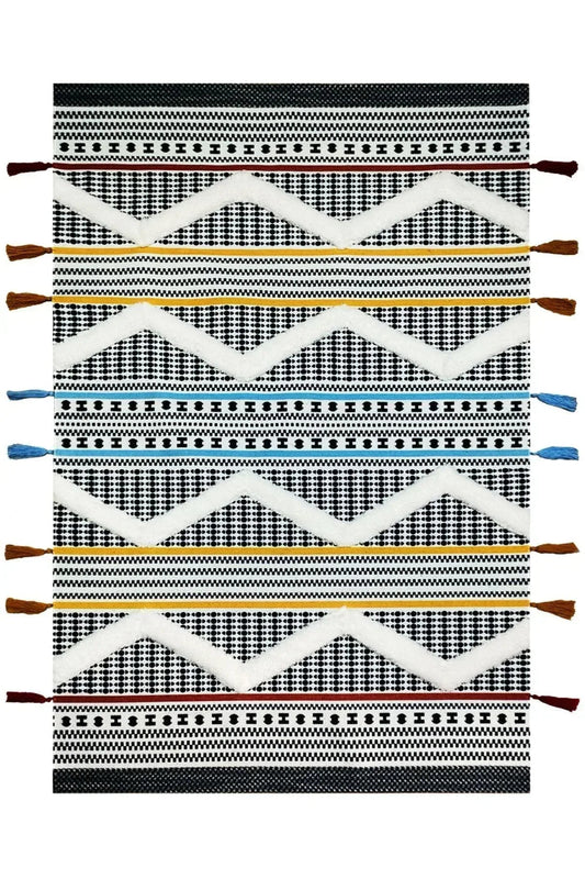Tafting Kilim Serisi Üzeri Peluşlu Dokuma Taban Dekoratif Kilim - HALI VAGONU