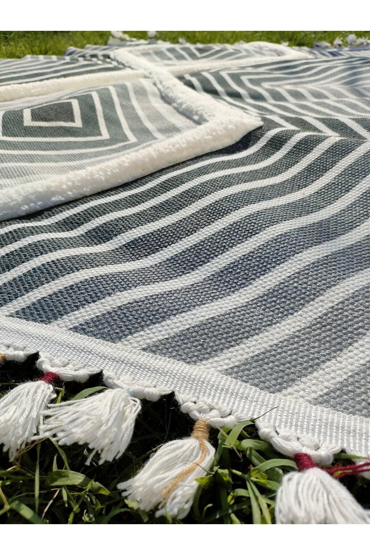 Tafting Kilim Serisi Üzeri Peluşlu Dokuma Taban Dekoratif Kilim - HALI VAGONU