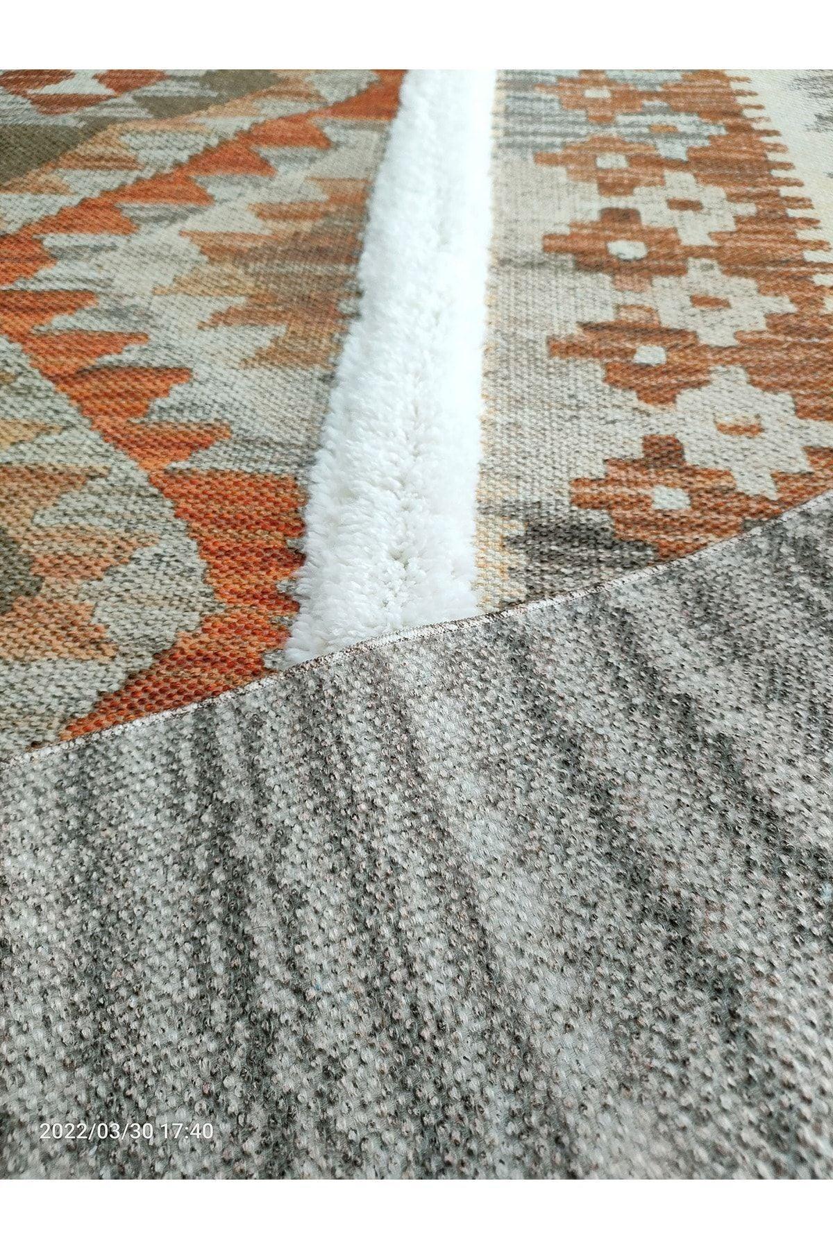 Tafting Kilim Serisi Üzeri Peluşlu Dokuma Taban Dekoratif Kilim - HALI VAGONU