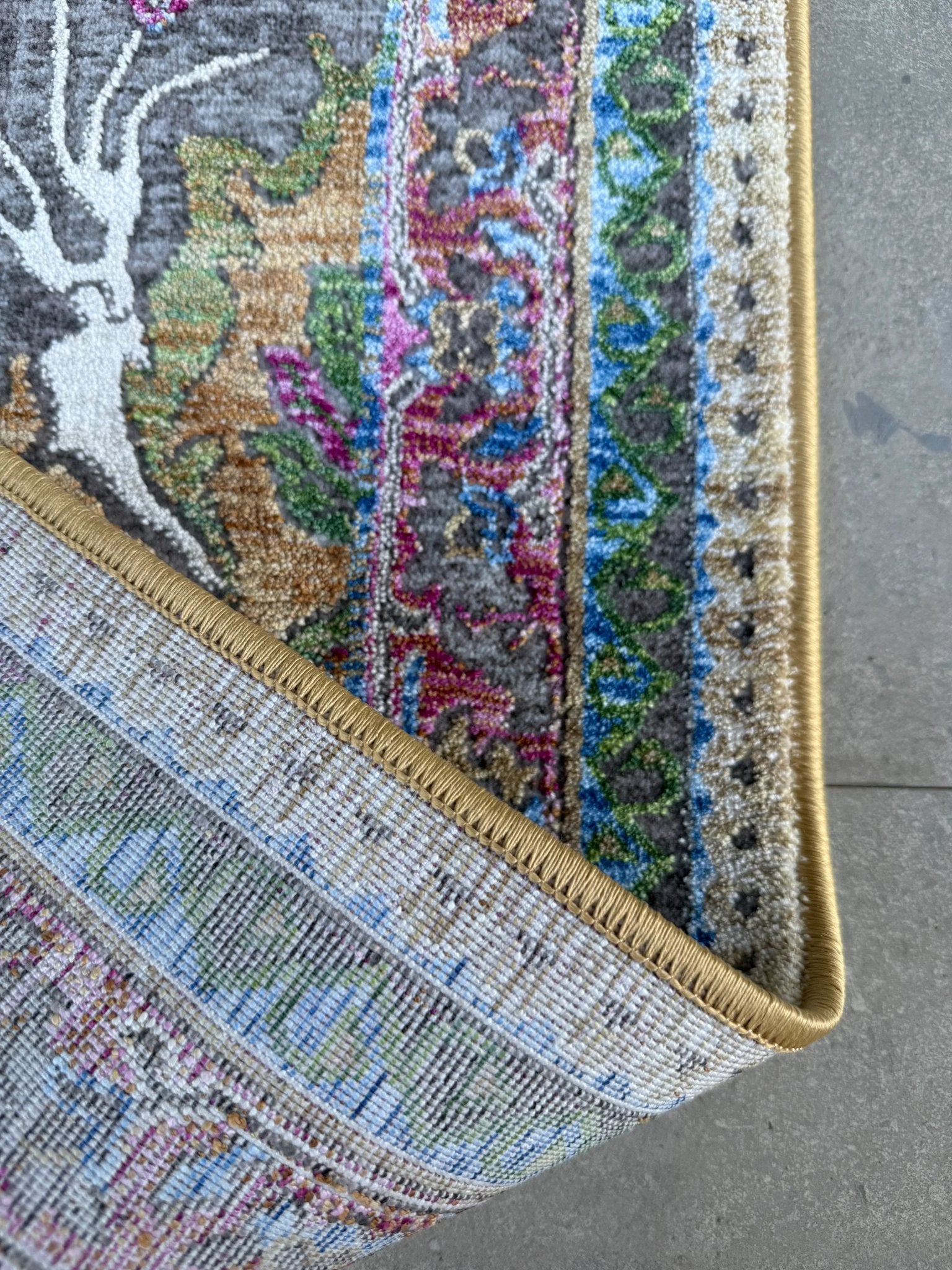 Vintage Bohem Desenli Halı – İpeksi Yumuşak Polyester, Leke Tutmaz & Kolay Temizlenir, Dokuma Salon ve Ofis Halısı - 800 Multi - HALI VAGONU