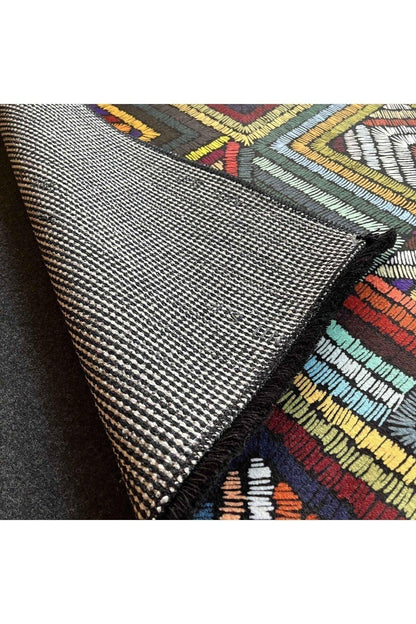Yumuşak Dokulu Bambu Soft Kilim - Etnik Saçaklı Dijital Baskı HV - SK - 909 - HALI VAGONU