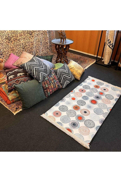 Yumuşak Dokulu Bambu Soft Kilim - Etnik Saçaklı Dijital Baskı HV - SK - 912 - HALI VAGONU