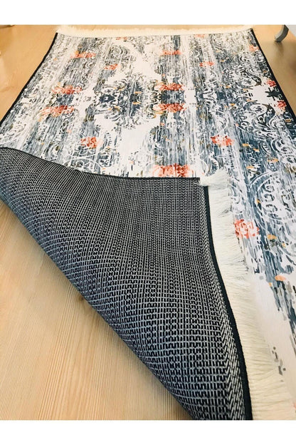 Yumuşak Dokulu Bambu Soft Kilim - Etnik Saçaklı Dijital Baskı HV - SK - 917 - HALI VAGONU