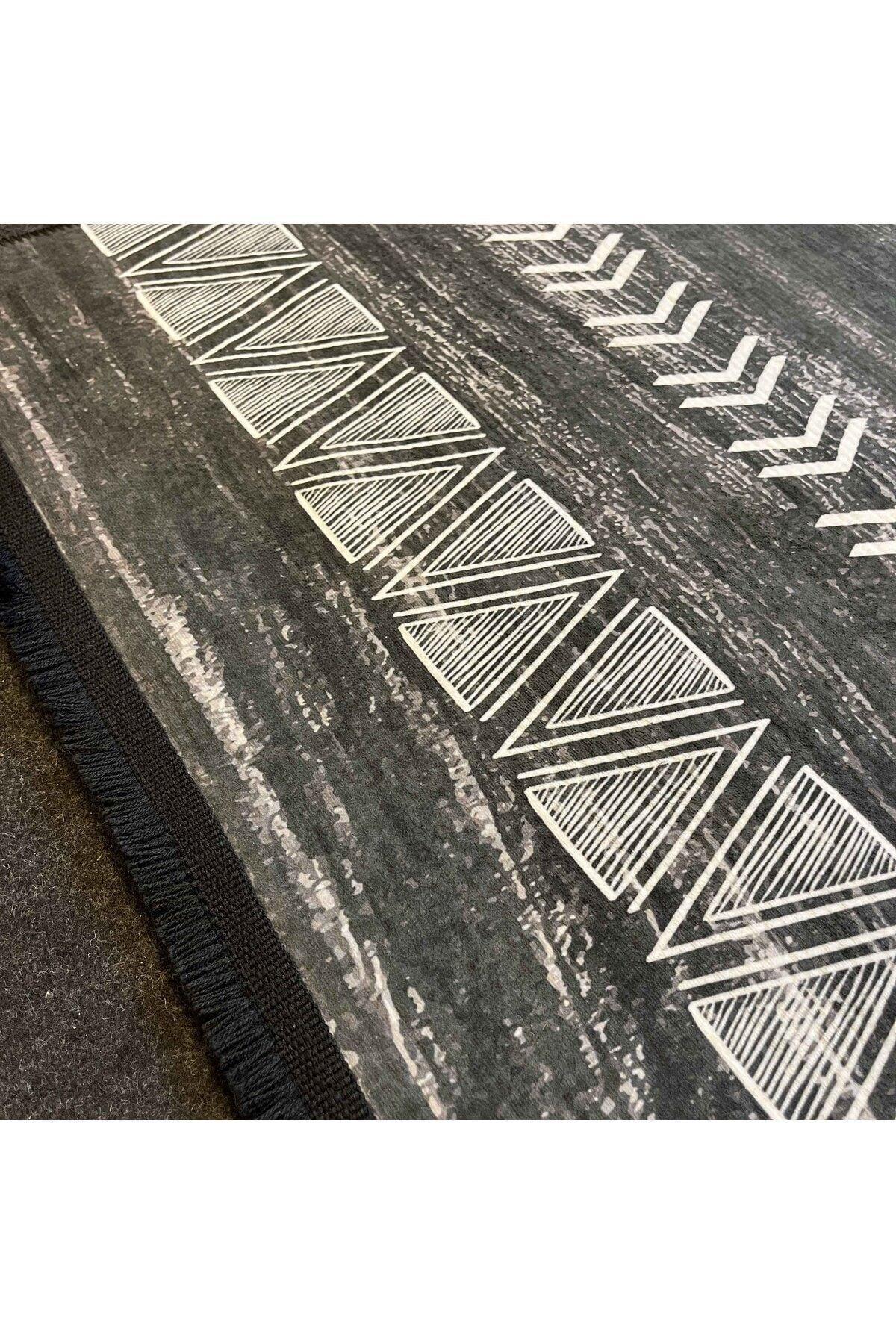 Yumuşak Dokulu Bambu Soft Kilim - İskandinav Saçaklı Dijital Baskı HV - SK - 201S - HALI VAGONU