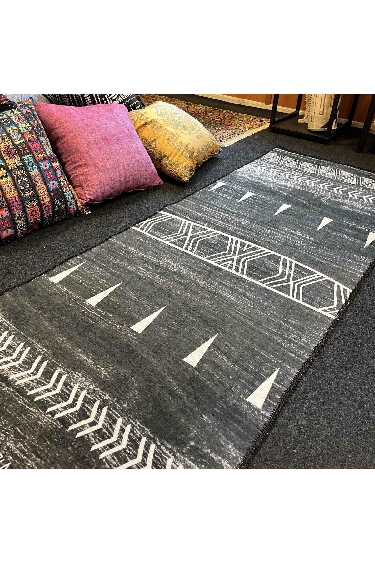 Yumuşak Dokulu Bambu Soft Kilim - İskandinav Saçaklı Dijital Baskı HV - SK - 201S - HALI VAGONU