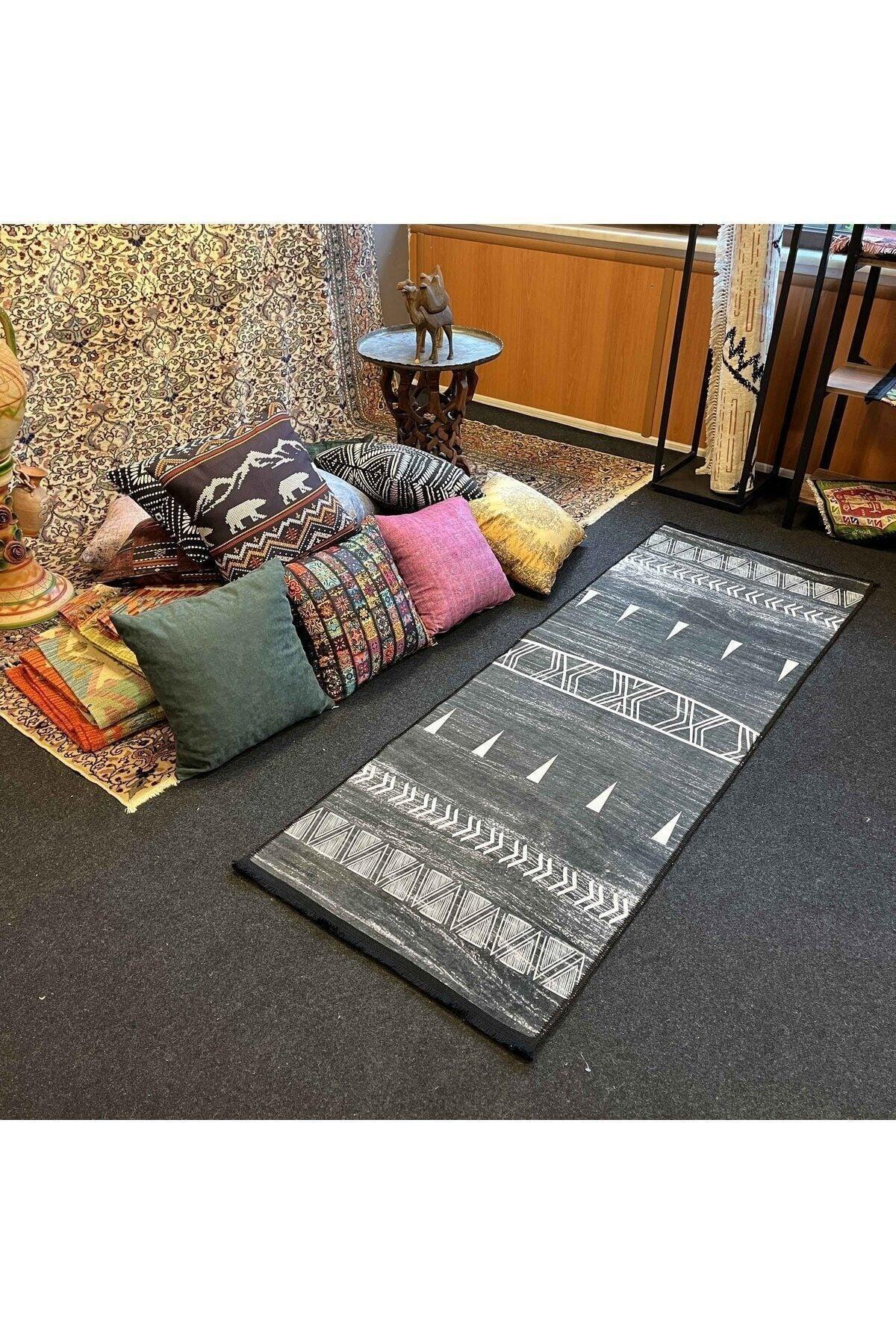 Yumuşak Dokulu Bambu Soft Kilim - İskandinav Saçaklı Dijital Baskı HV - SK - 201S - HALI VAGONU