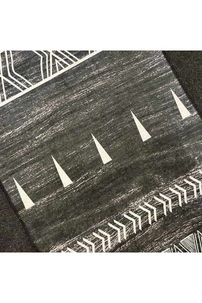 Yumuşak Dokulu Bambu Soft Kilim - İskandinav Saçaklı Dijital Baskı HV - SK - 201S - HALI VAGONU