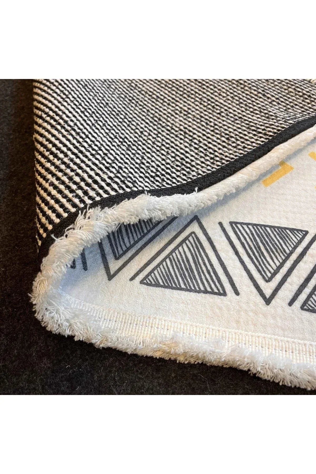 Yumuşak Dokulu Bambu Soft Kilim - İskandinav Saçaklı Dijital Baskı HV - SK - 202 - HALI VAGONU