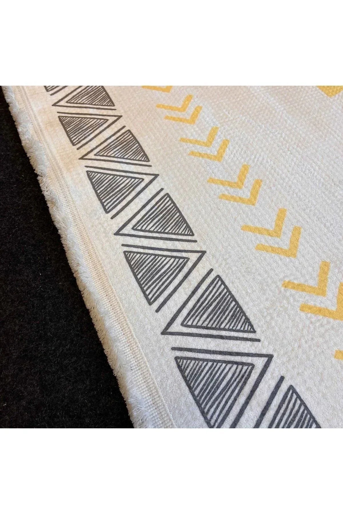 Yumuşak Dokulu Bambu Soft Kilim - İskandinav Saçaklı Dijital Baskı HV - SK - 202 - HALI VAGONU